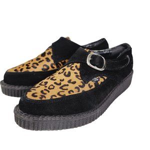 TUK Black Pony Hair Monk Buckle Point Creeper SHOE sz US Womens 7 Cheetah Print